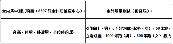 测试项目安排