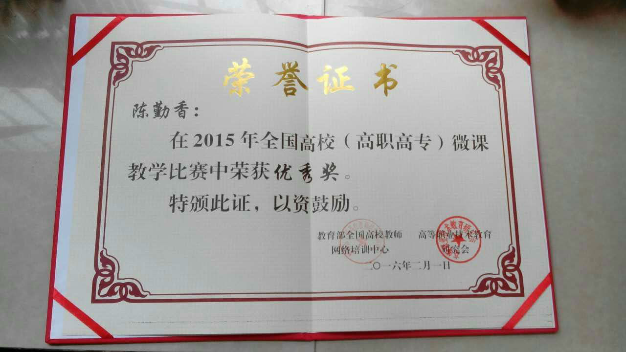 获奖证书